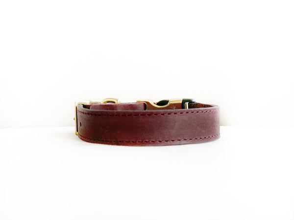 BORDEAUX LEATHER STYLE-RELEASE COLLAR™